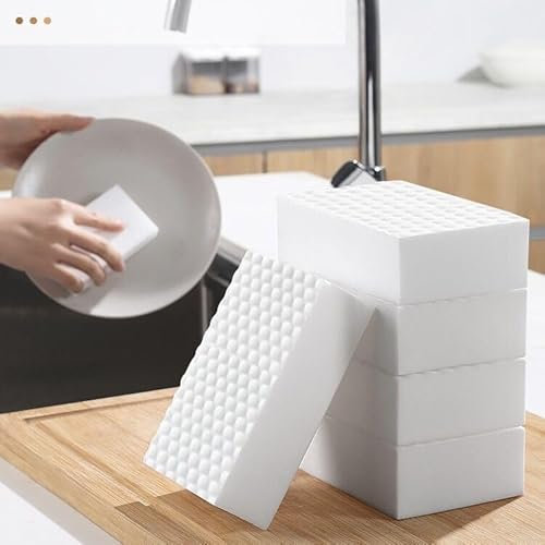 Lkw Ogechi 20 Stück Schmutzradierer Schwamm 10x7x3cm, 2X Dichte Melamin Schwamm, Kann Zugeschnitten Werden Radierschwamm Zauberschwamm, Weißer Reinigungsschwamm, für Küche, Badewanne, Möbel, Schuh
