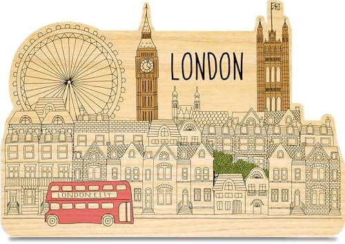 London Geschenke - London Holzkarte - Geburtstagskarte - London Deko, England Deko, London Geschenk, London Geschenkbox, London Souvenir, Geschenke London, Geschenk London, London Dekoartikel