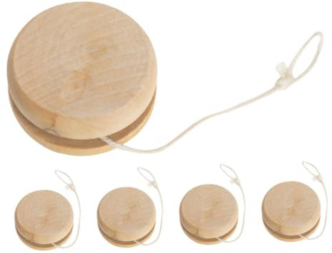 Toddmomy Holz Jo Jo Bälle 5 Stück Unisex Handliches Lernspielzeug Aus Hartem Holz 6cm ø Für Draußen Und Fingerkoordination