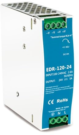 Fuente De Alimentación para Carril DIN De 24V, 240W 10A Entrada Ca 100-220 V Salida CC Fuente De Alimentación Conmutada Industrial con Funciones De Protección Modelo Ndr-240w-24