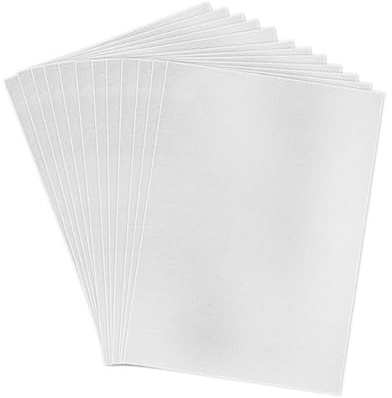 Pandiui23 12 Pezzi Carta Da Ricamo Solubile Autoadesiva A4 (29,7 x 21 cm) Stampabile Per Motivi, Ideale Per Ricamo A Mano E Macchina