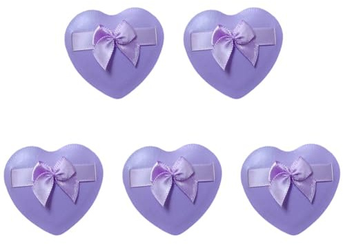 HiyyFloy Lot De 5 Mini Houppettes À Poudre en Forme De Cœur, Éponges De Maquillage, Coussin d'air, pour Fond De Teint, Cosmétique