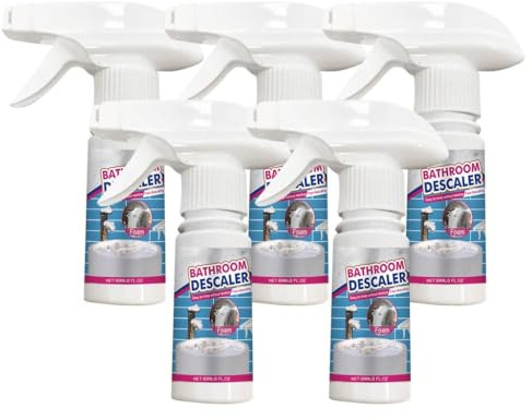 Bathroom Descaler Foam Cleaner, Bathroom Cleaner Foam, Upgraded Stubborn Stains Cleaner, Bath Room Foam Cleaner Spray, All Purpose Rinse Cleaning Foam Spray For Bathtub, Toilet, Glass, Faucet (5)