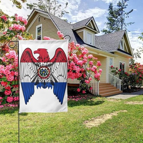 Bandera paraguaya de águila de doble cara, 28 x 40 pulgadas, decoración para exteriores de jardín