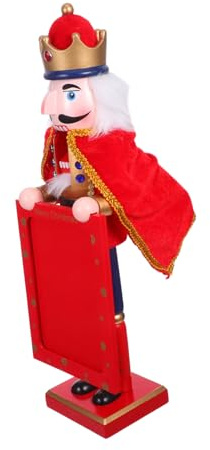 Cabilock Traditional Wooden Nutcracker King Christmas Photo Frame Decoration for Holiday Picture Frame Decor and Nutcracker Characters Display