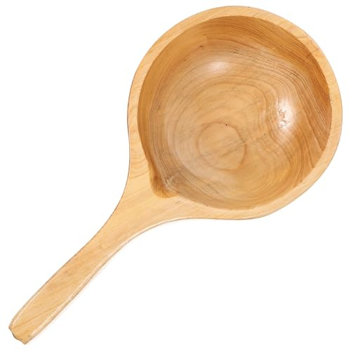 Louche à Eau en Bois, Pelle Scoop à Long Manche pour Bain Vapeur | Couleur Kaki, Usage Jardinage et Hammam, Prise en Main Confortable, Design Unique, Pratique et Rapide