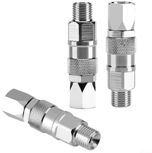 Zilimontt Giunto girevole per spruzzatore ad alta pressione in acciaio inox da 1/4 di pollice, rotazione a 360 gradi, antiruggine, connettore maschio-femmina