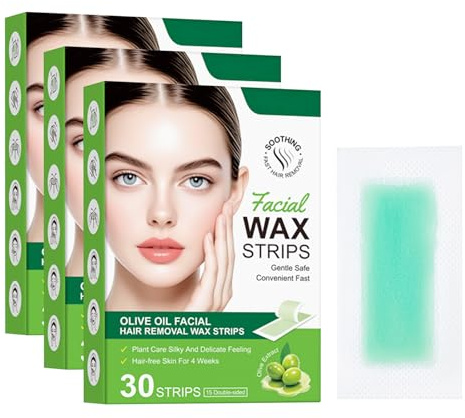 Daozhogo 90 Stück Kaltwachsstreifen Gesicht, Wachsstreifen Haarentfernung, Wax Strips für Alle Hauttypen Geeignet
