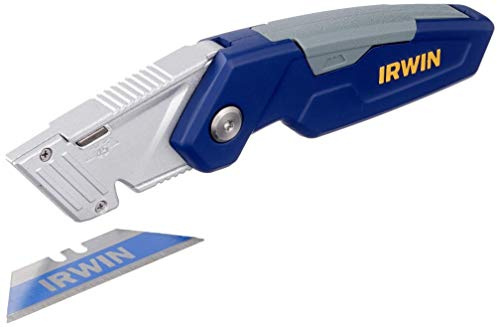 Irwin FK150 Trapezklingen-Klappmesser mit Gürtelclipse mit Klingenmagazin, 1888438