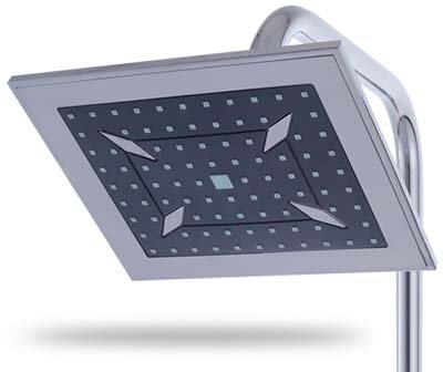 HAC24 Design Chrom Regenbrause Eckig 90 Antikalk-Düsen Kopfbrause Duschkopf Duschbrause