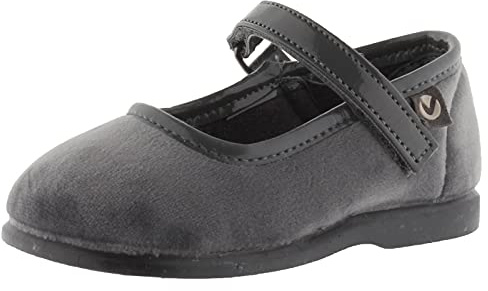 victoria Bailarinas Alba Terciopelo & Tira Adherente & Suela Al Tono 102752 para Niñas Gris 19