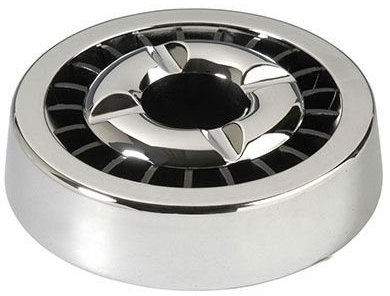 Aschenbecher mit Sterneinsatz aus Metall in silber matt glänzend