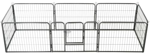 vidaXL Welpenauslauf 8 Paneele Stahl 60x80cm Hunde Laufstall Welpen Freigehege