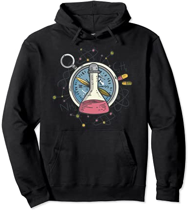 Chemistry Science Beaker Retro Cute Bunsen Burner Laboratory Pullover Hoodie