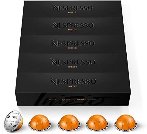 Nespresso Vertuo - 50 Capsules de café Inizio - Intensité 4 - Pour Gran Lungo 150 ml - (5 étuis de 10)