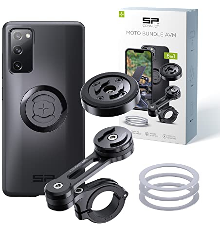 SP CONNECT Moto Bundle mit Anti Vibration Module | SPC+ | kompatibel mit Samsung S20 FE | Handyhalter für Motorrad Bike Moped Roller | Gadget Halterung für Navi