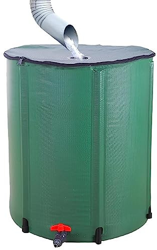 Seau à pluie pliable, stockage d'eau multifonction avec trop-plein de filtre et robinet de trop-plein, collecteur d'eau de pluie pour le jardinage, la construction extérieure