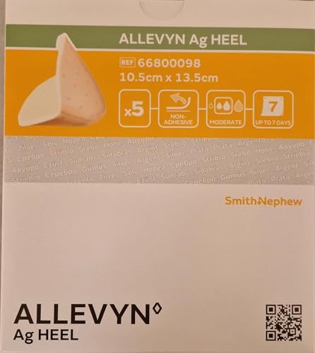 Smith & Nephew ALLEVYN Ag Heel Schaumverband Ferse nicht haftend 10,5cm x 13,5cm, 5 St