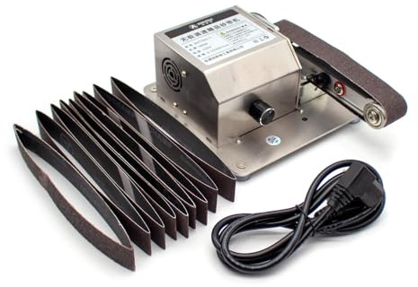 Toplionace Elektrischer Messerschärfer in Industriequalität 220V 180W Kleine Multifunktionale Bandschleif und Poliermaschine Einstellbarer Winkel 0-210°