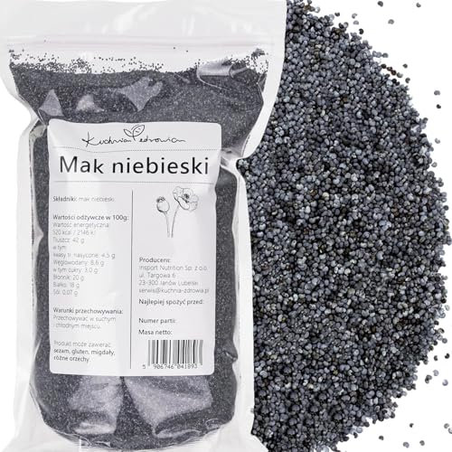 Papavero blu intero 1 kg – Semi naturali ricchi di fibre e proteine – Per dolci, pane, cucina sana – Qualità pura selezionata – KUCHNIA ZDROWIA