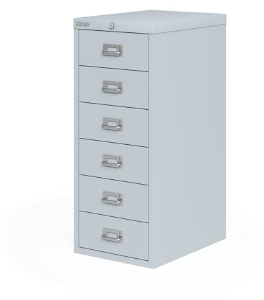 BISLEY Multidrawer Schubladenschrank aus Metall abschließbar in lichtgrau Schrank für Büro Werkstatt und Zuhause Stahlschrank