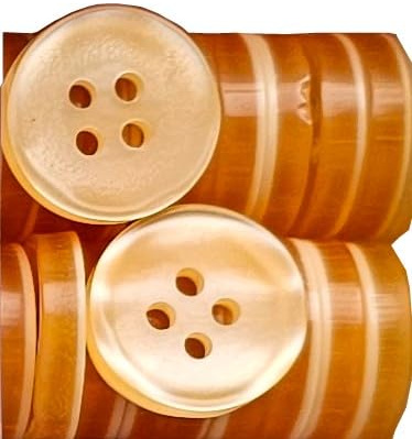 King of Trade 4-Loch Kunstharz Knopf Knöpfe - 20 mm 32L - 10 Stück zum Basteln, Nähen, Ersatz, Stricken, Nähzubehör (24# Gold)