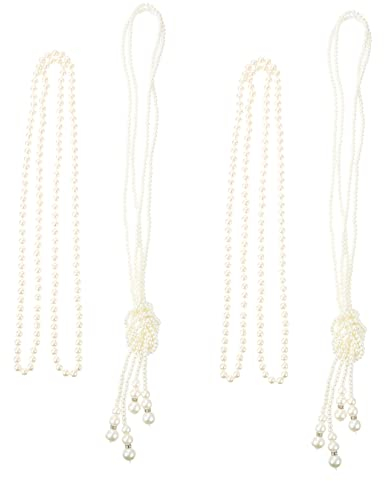 Holibanna 2 Sätze Perlenkette Vintage-schmuck Kettenhalsband Jahrgang Lange Perle Weiß Bankett