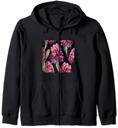 Motif floral sauvage aquarelle jacinthe Sweat à Capuche