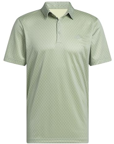 adidas Herren Mens CORE Allover Print Polo Shirt, Silver Green/Pure Sulfur, L