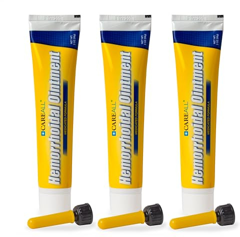 CareAll Hemorrhoidal Ointment 2.0 oz with Applicator (3 Pack). Helps Relieve Burning, Itching, and Discomfort Associated with Inflamed Hemorrhoidal Tissues. Dye, Phthalate, and Fragrance Free