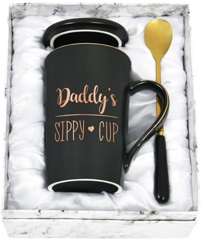 Joymaking Daddy's Sippy Cup Father’s Day & Birthday Gift for Funny Dad, 14Oz Black