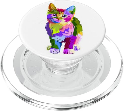 Cat Kawaii Cute Kitten Pop Up Stand Phone Grip Rainbow Cat PopSockets PopGrip for MagSafe