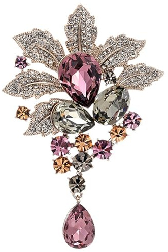 Qiwenr Broche de Señoras, Broche de Cristal, Broches de Diamantes de Imitación, Adecuado Para que las Niñas Decoren Suéteres, Abrigos, Bufanda, Borsa, Vestido, Para Fiestas, Regalos Bien Pensados