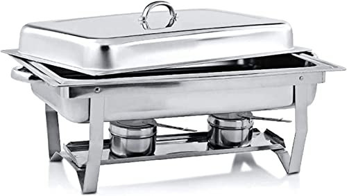 IEOWY Speisenwärmer, Chafing Dish Edelstahl Chafing Dish, Speisenwärmer Buffet Chafing Dishes Set für Gastronomie Buffetwärmer mit Klappgestell