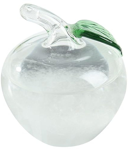 Précision météo du verre de tempête, verre météo en forme de pomme, mini prédicteur météo poli, baromètre de prédicteur météo Station météorologique pour bureau de bureau décoratif