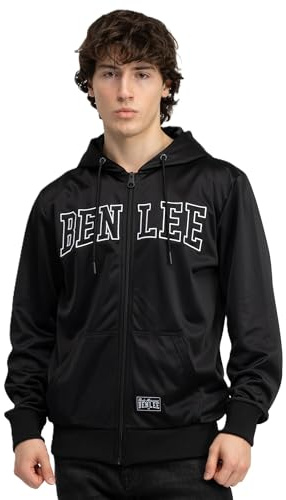 Ben Lee Doyle - Giacca da Allenamento da Uomo con Cappuccio, vestibilità Normale, Nero/Bianco, S