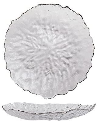 KWMAEEUID Ensaladera de Vidrio Transparente, frutero Irregular de 6 Pulgadas con Lindo Plato de Postre, vajilla Creativa para Desayuno, tazón de Sopa de Fideos instantáneos (Plato S)