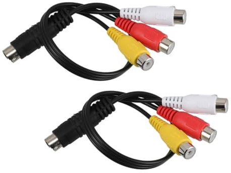 CAXUSD Adaptateur de Sortie Vidéo 4 Broches S-video vers 3 Fiches, 2 Pièces