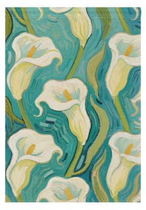 Peinture artistique bleue Calla fleur de lys drapeaux de jardin pour l'extérieur drapeaux bannières pour décoration extérieure 28 x 40 cm double face