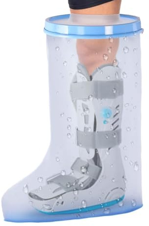Pqahffowr Housse de Protection pour Plâtre de Jambe Extra Large et Imperméable pour Douche avec Fond Antidérapant pour Protection de Plâtre de Jambe pour Plaies Chirurgicales de la Jambe