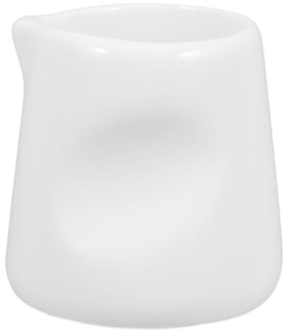 GLEAVI Bricco Latte in Ceramica Bianco Mini Facile da Pulire Compatto e Portatile per Uso in Ufficio e Sala da Pranzo Design Creativo ed Elegante