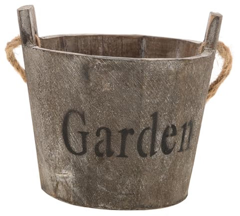 PHENOFICE Fioriera Botte in Legno Per Piante Da Fioriera Decorativa Maniglie Per in Legno Retrò Adatto Balcone Patio e