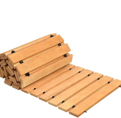 Holzpfad mit Stahldraht, Ausrollbarer Rustikaler Tannenholzweg, Garten-Holzweg Witterungsbeständig für Garten, Strand & Outdoor-Events, Schnell Verlegbar,3m/10ft