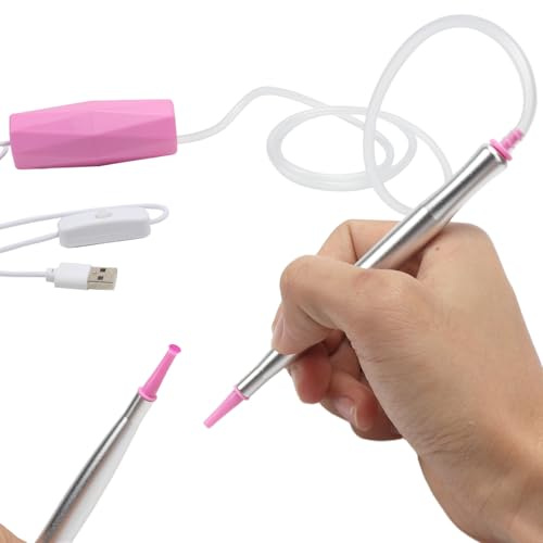 GAESHOW Elektrischer Diamond Painting Pen, Vakuum-Diamantstift, Werkzeuge für Diamantzubehör, Elektrischer Diamant-Malstift für DIY Diamantkunst (Rosa)