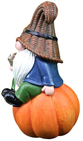 INOOMP Statue de Nain de Jardin Figurine de Nain Citrouille Colorée pour Décoration Automne Thanksgiving Ornement pour Jardin et Maison