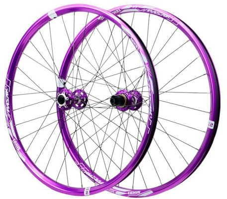 LSRRYD Juego De Ruedas con Eje Pasante Boost 15 * 110/12 * 148mm para Bici De Montaña 26/27,5/29 Llantas De Doble Capa, Frenos De Disco Ruedas Delanteros Y Traseros, 7-12S(26 Purple B,1 Pair)