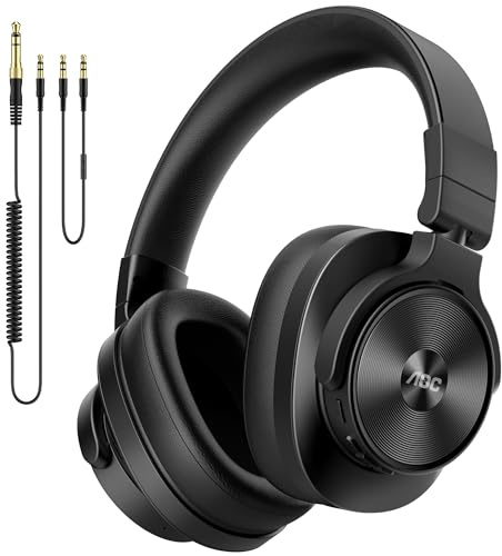 AOC Professional Over-Ear Studio Headphones, DJ & Monitor Headphones with 6.35 & 3.5mm Detachable Cables, 40mm Driver, Stereo, Open-Back Headphones for Studio Recording & Mixing, Podcast, Guitar