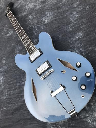 Hohe halbhohle rote Jazz-E-Gitarre mit Palisander-Griffbrett und hohen Tonabnehmern – professionelle elektrische Gitarre