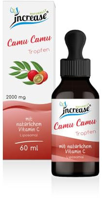 Liposomale Camu Camu Gocce ad alto dosaggio – (60.000 mg di vitamina C per confezione) 2000 mg per dose giornaliera – Olio MCT – Alta biodisponibilità