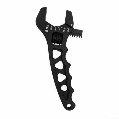 Filteilect Verstellbarer Aluminiumschlüssel für AN3-AN16 Armaturen, 175 mm, leicht, ergonomischer Griffschlüssel mit rutschfestem Griff, Mehrzweck-Werkzeug für Ölrohrverbindungen und Schläuche